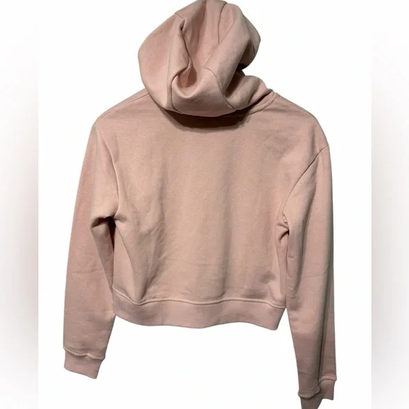 The North Face Girl’s Blush Pink Cropped Hoodie with Magenta Logo - Picture 3 of 6